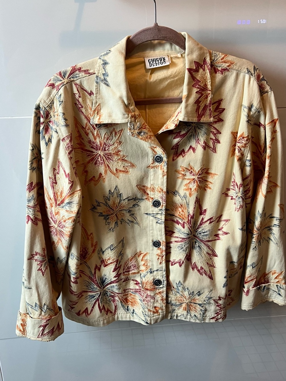 Chico’s Design size 2 yellow denim type jacket